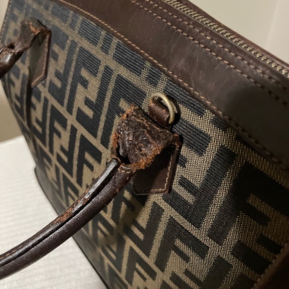 Vintage Fendi zucca canvas satchel with coa - Picture 9 of 16